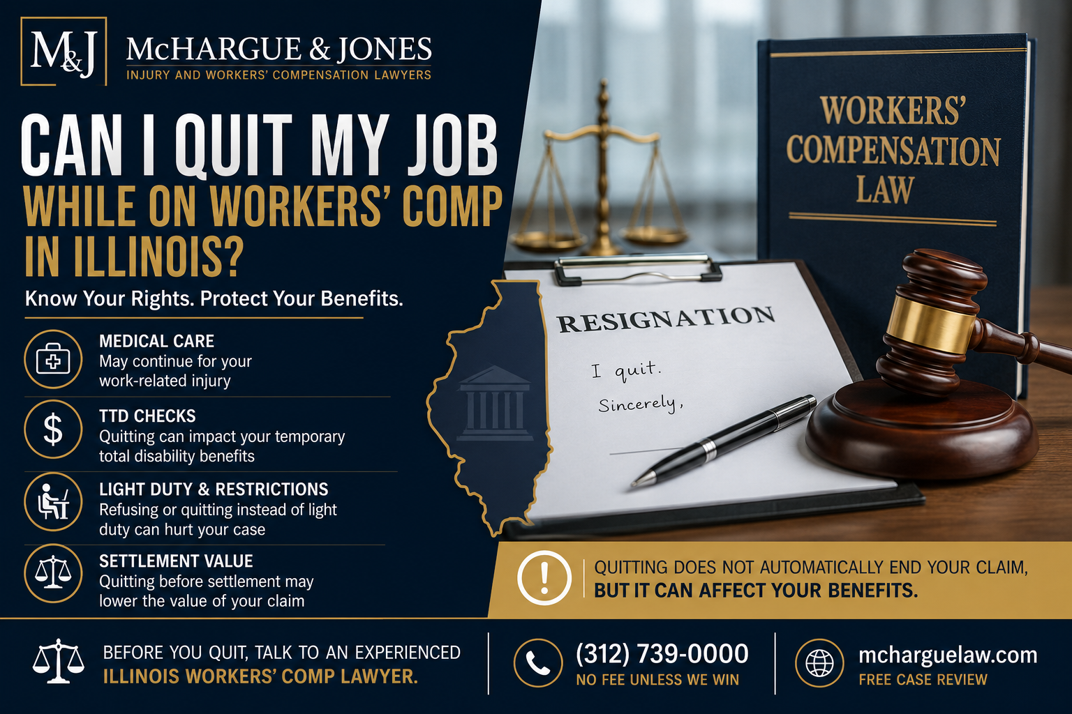 Can You Quit Your Job While on Workers’ Comp in Illinois?